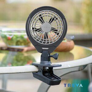Treva 5" Battery Operated Clip Fan Adjustable Rotating Tilt & Swivel 2 Speed